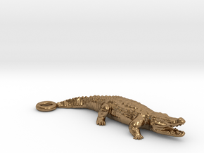 Crocodile Pendant in Natural Brass