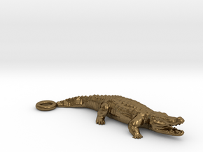 Crocodile Pendant in Natural Bronze