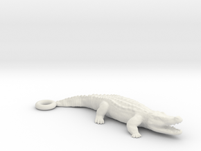 Crocodile Pendant in White Natural Versatile Plastic