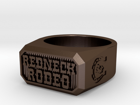 Redneck Rodeo Ring 23mm in Polished Bronze Steel