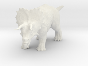 Triceratops Figurine in White Natural Versatile Plastic