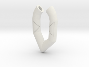 Pendant- Runestone Large in White Natural Versatile Plastic