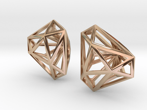 Twisted Triangle Earrings in 14k Rose Gold