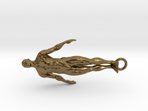 Hanging Man Pendant 3 inch height in Polished Bronze