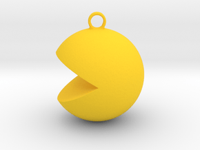 PacMan Pendant in Yellow Processed Versatile Plastic