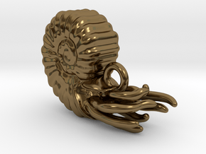 Ammonite pendant in Polished Bronze