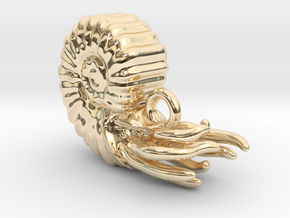 Ammonite pendant in 14k Gold Plated Brass