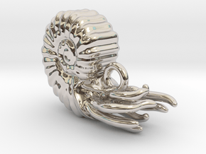 Ammonite pendant in Rhodium Plated Brass