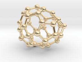 0116 Fullerene C40-10 c1 in 14k Gold Plated Brass