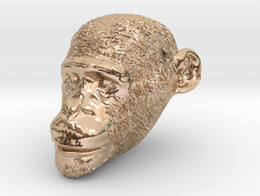 Head Chimp in 14k Rose Gold Plated Brass