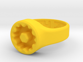 US9.5 Ring XVIII: Tritium (1.5x6mm Vials) in Yellow Processed Versatile Plastic