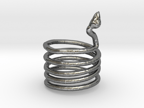 Snake Ring in Fine Detail Polished Silver
