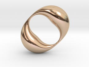 0054 Antisymmetric Torus (p=2.0) #003 in 14k Rose Gold Plated Brass