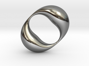 0054 Antisymmetric Torus (p=2.0) #003 in Fine Detail Polished Silver