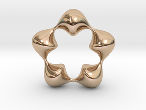 0058 Antisymmetric Torus (p=5.0) #007 in 14k Rose Gold Plated Brass