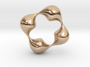 0057 Antisymmetric Torus (p=4.0) #006 in 14k Rose Gold Plated Brass