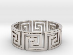 Greek Ring Silver - size 7.25 in Platinum