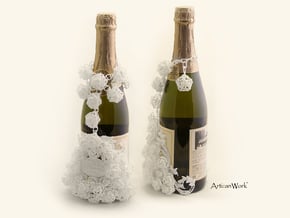 Bouquet - Champagne / Wine Bottle Sleeve (Part 2) in White Processed Versatile Plastic