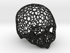 Voronoi Female Skull [real size] in Black Natural Versatile Plastic