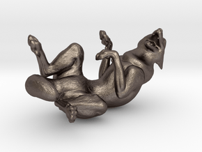 Laughing Fox in Polished Bronzed Silver Steel
