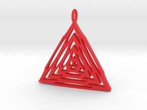 Trianglular Pendant in Red Processed Versatile Plastic