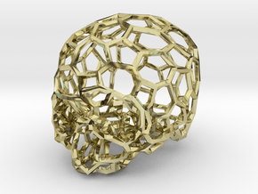 Voronoi Skull [1:0.5] in 18k Gold Plated Brass