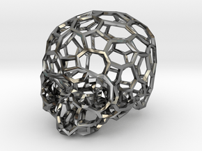 Voronoi Skull [1:0.5] in Fine Detail Polished Silver