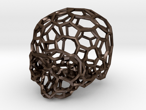 Voronoi Skull [1:0.5] in Polished Bronze Steel