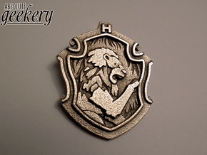 Gryffindor House Crest - Pendant LARGE in Polished Bronzed Silver Steel