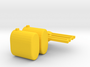 1/64 Brackets And saddle tankTanks in Yellow Processed Versatile Plastic