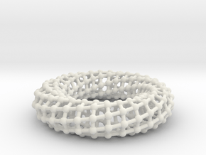 Border Object - Twisted Torus 0 in White Natural Versatile Plastic