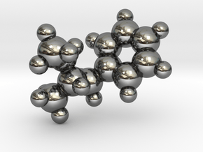 Methamphetamine molecule pendant in Fine Detail Polished Silver