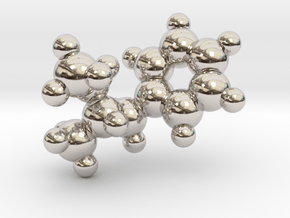 Methamphetamine molecule pendant in Rhodium Plated Brass