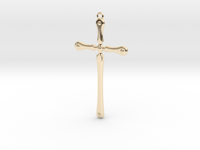 Simple Cross in 14k Gold Plated Brass