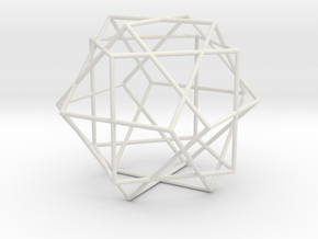 3 Cube Compound, round struts in White Natural Versatile Plastic