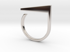 Adjustable ring. Basic model 2. in Rhodium Plated Brass