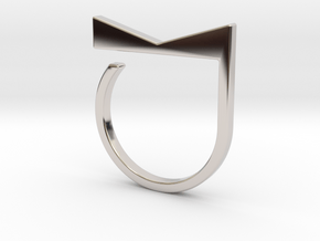 Adjustable ring. Basic model 4. in Rhodium Plated Brass