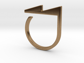 Adjustable ring. Basic model 5. in Natural Brass