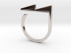 Adjustable ring. Basic model 5. in Rhodium Plated Brass