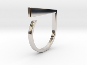 Adjustable ring. Basic model 1. in Rhodium Plated Brass