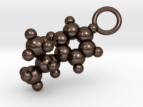 Methamphetamine Molecule Pendant - 20mm  in Polished Bronze Steel