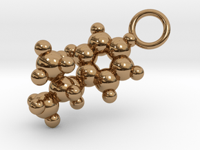 Methamphetamine Molecule Pendant - 20mm  in Polished Brass
