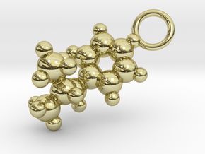 Methamphetamine Molecule Pendant - 20mm  in 18k Gold Plated Brass