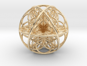 Seed Of Life Sacred Geometry 35x1.2mm in 14k Gold Plated Brass