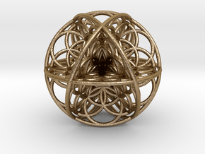 Seed Of Life Sacred Geometry 35x1.2mm in Polished Gold Steel