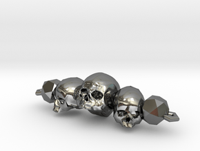 Skull Bracelet in Fine Detail Polished Silver