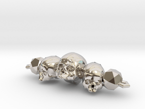 Skull Bracelet in Rhodium Plated Brass
