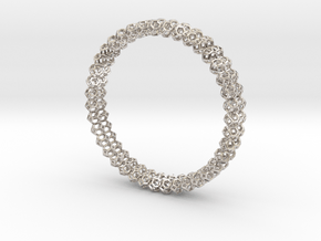 Tetradecahedron Bangle in Rhodium Plated Brass