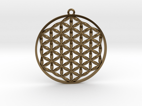 Flower Of Life Pendant in Polished Bronze