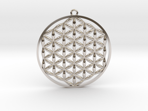 Flower Of Life Pendant in Rhodium Plated Brass